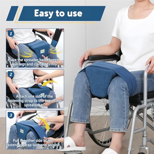 Separador de rodilla de cuña, almohada de posición de rodilla para silla de ruedas, cojín de soporte para piernas, bolsillos de malla, para recuperación de cirugía de abducción de cadera