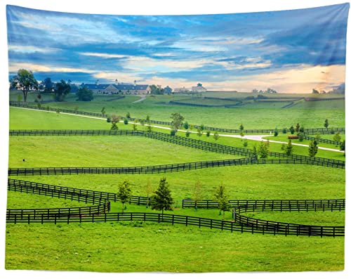 Tapisserie paysage de ferme décoration murale grand air nature
