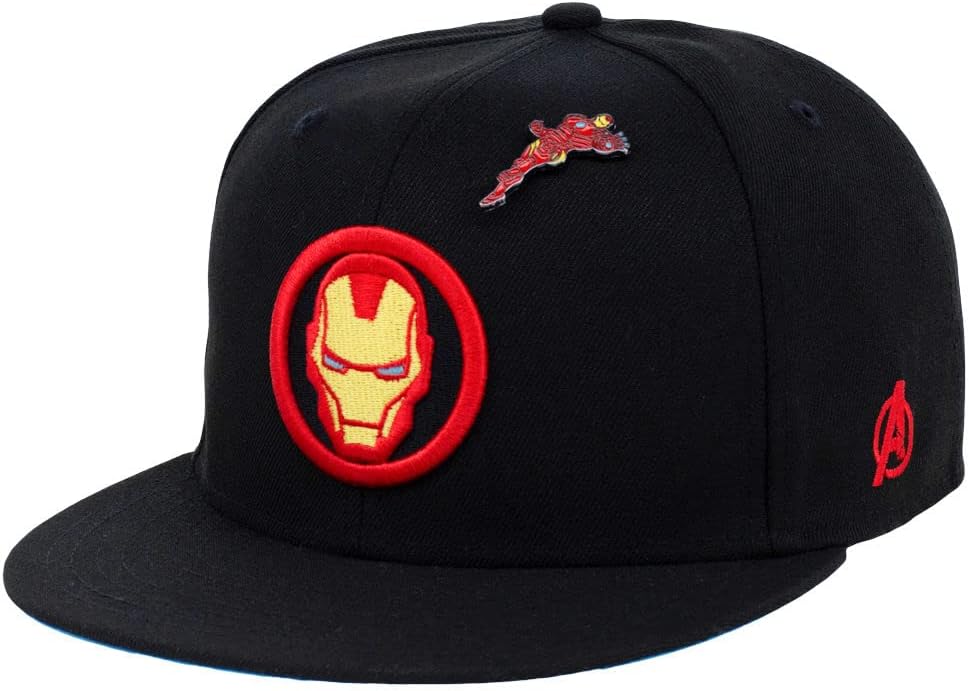MarvelIronman Fashion Fitted w/Pin Flat Bill Cap