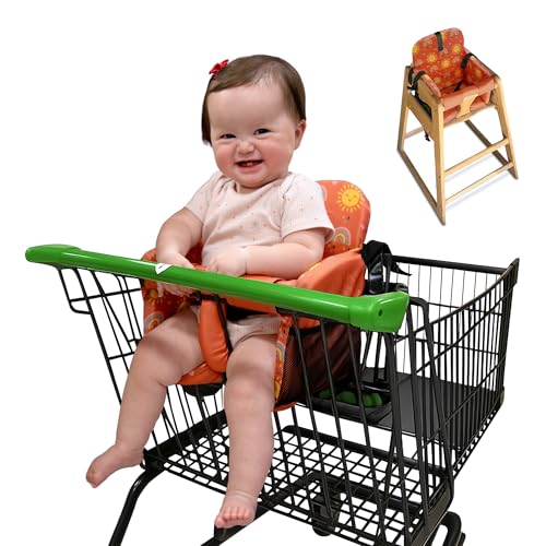 Shopping Cart Cover for Baby, High Chair Cover, Grocery Cart Cover, Cart Seat Cover for Baby, Shopping Cart Seat (Sun Rainbows)