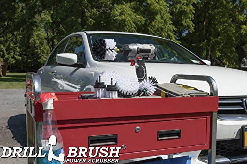 Drill Brush – Ultimate Car Wash Kit - Cleaning Supplies – Car Carpet - Truck Accessories - Wheel Brush - Motorcycle Accessories - Car Mats - Spin Brush - Interior Leather, Vinyl, Upholstery, Fabric #TOP6