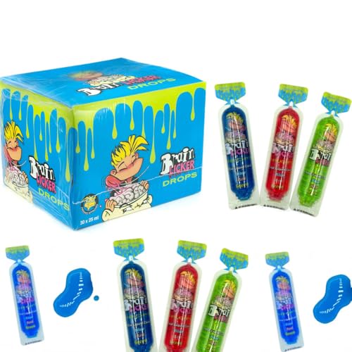 Brain Licker Sour Drops 30 x 25ml Full Box - Fruit Flavour Drops liquid Candy