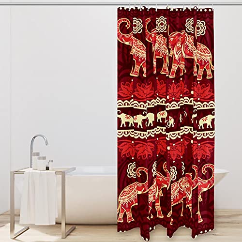 Rideau de douche élephant rouge anti-moisissure pour préserver vos sols