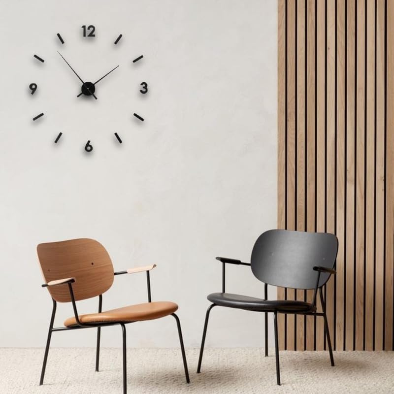 Image of Modern Wall Clock Minimalist | Large 3D DIY Wall Clock with Silent Sweep Movement,Frameless Wall Decor for Living Room, Office, Bedroom | Easy Installation & Stylish Decoration