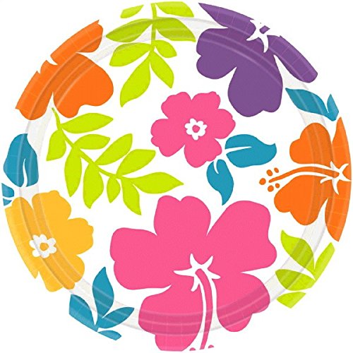 AmscanHibiscus Party Dessert Plates, 7", 50 Ct