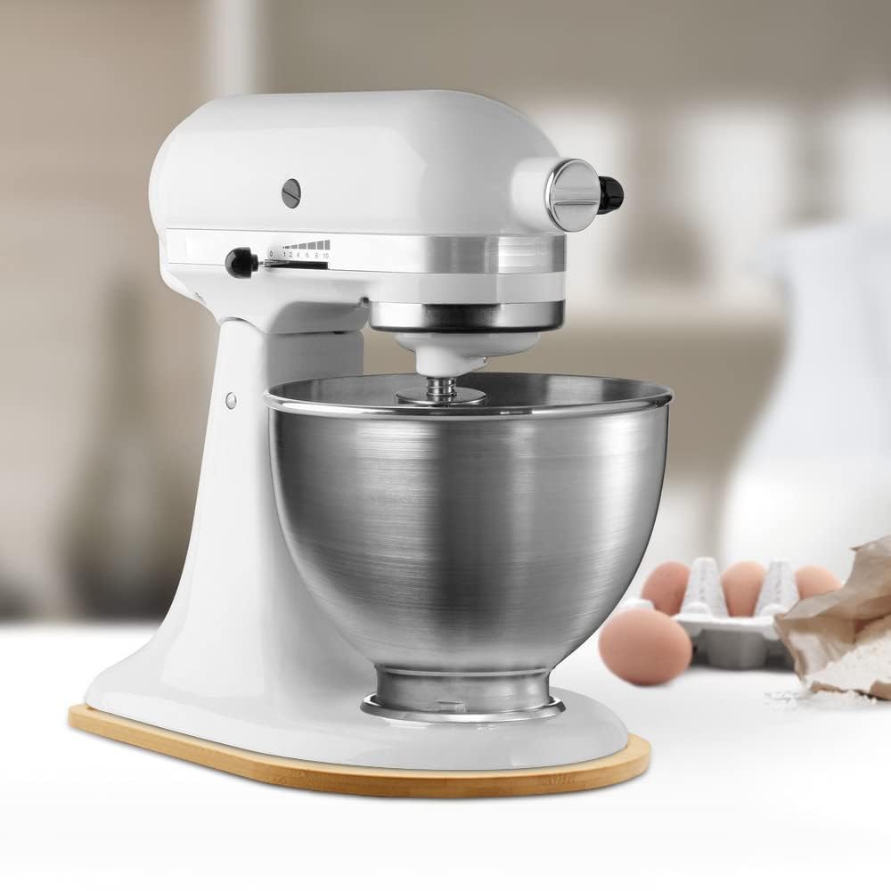 Podkładka ślizgowa z bambusa dla Kitchen Aid Artisan 4,5-5 Qt (4,3L - 4,8L), Przesuwna podkładka dla Kitchenaid robota kuchennego, Podkładka ślizgowa dla akcesoriów Kitchen Aid 5K45SS 5KSM175PS