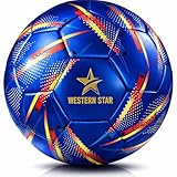 Western Star Soccer Ball Size 3 & Size 4 & Size 5 - Official Match Weight - 6 Designs - Youth & Adult Soccer Players - Attractive and Durable Design - Match Grade Soccer Ball (Dark Rain, 4)
