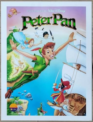 Générique PETER PAN Affiche Cinéma Originale Petit Format (53x39 cm Pliée) Ressortie 1992