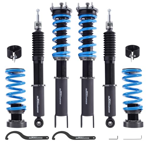 maXpeedingrods Coilover for Mercedes-Benz E-Class E320 E350 Sedan RWD 2003-2009, 24 Levels Damper Adjustable Coilovers Suspension Kit, Height Adjustable Shock Absorber, T6 Upgraded Lowering Kits Blue