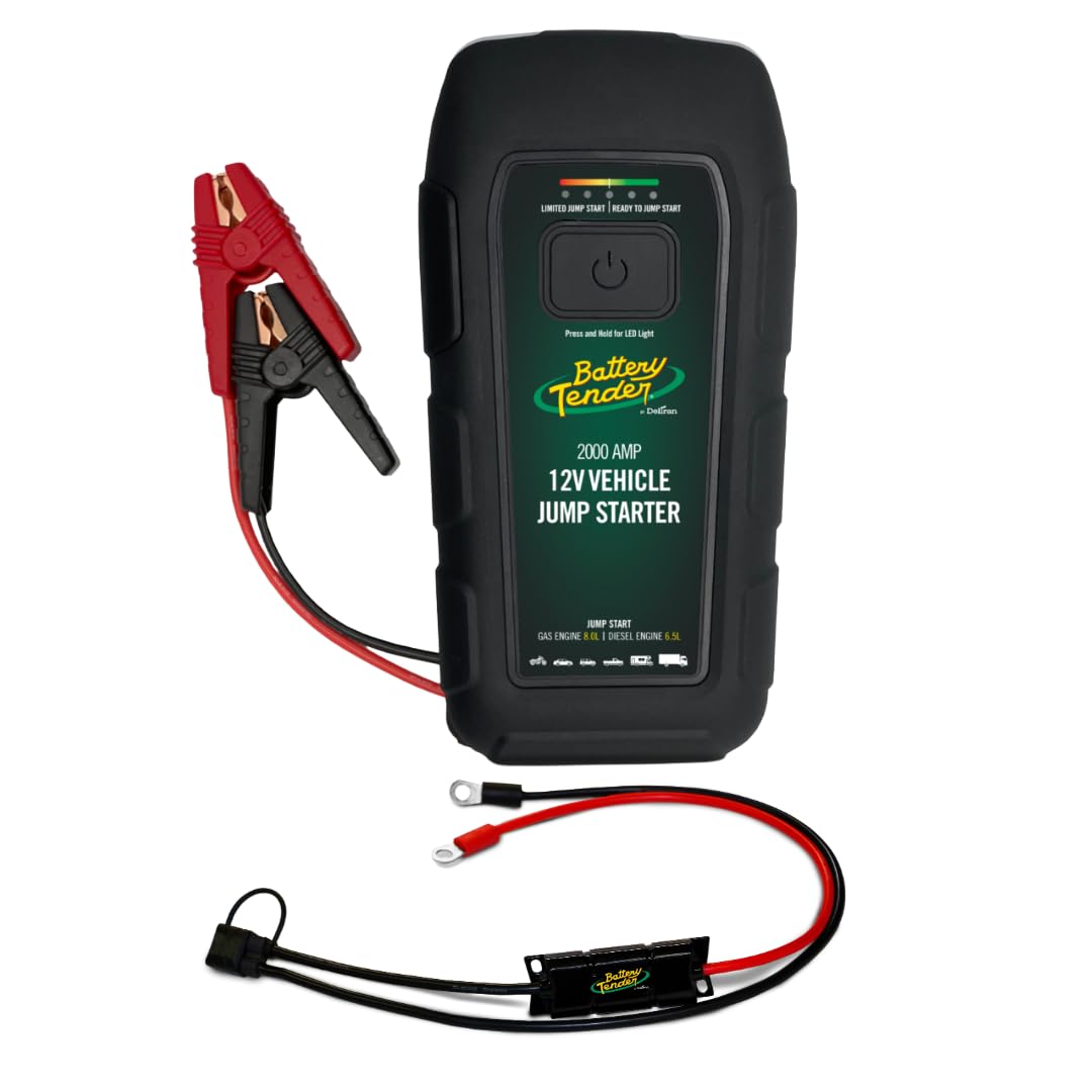 Battery Tender 2000 AMP Jump Starter 16000mAh Power Bank Ring Terminal Quick Disconnect Harness - Motorcycles ATV UTV