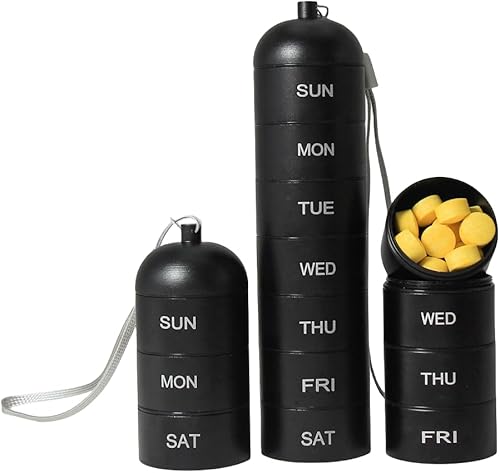 Miniatura 1 de Organizador de pastillas de viaje de metal (1 PCS modelo 1 gris) (negro)