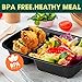 Glotoch 50 Pack 32 oz Meal Prep Containers Reusable, 2 Compartment Food Containers with Lids To Go Containers, Lunch-Microwave,Freezer,Dishwasher Safe