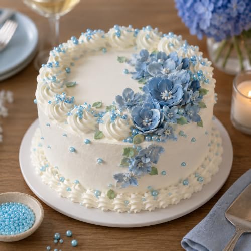 Image of Sprinkles for Cake Decorating Edible Pearls 10.8oz Blue Pearl Sprinkles
