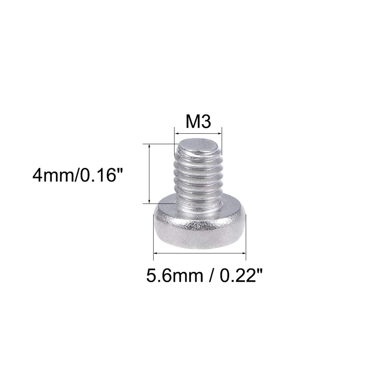 MACHSWON M3x4mm Machine Screws Pan Phillips Cross Head Screw 304 Stainless Steel Round Head Cross Screw Fasteners Bolts 100Pcs - Image 2