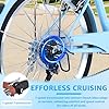 EVGTTI Women's Beach Cruiser Bike, 7-Speed Twist Shifters, 24" & 26" Wheels with Rattan Front Basket Adjustable Seat and Rear Rack Step-Through City Commuter Bike for Adults (Inches, 26) #2