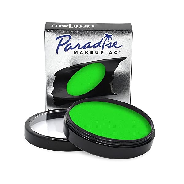Mehron Makeup Paradise Makeup AQ Face & Body Paint (1.4 oz) (Martian – Neon Green/Green UV)