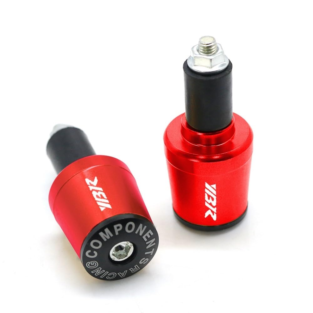Contrapeso de manillar motocicleta YBR 125 y 250 en aluminio CNC color rojo para manillares de 7/8