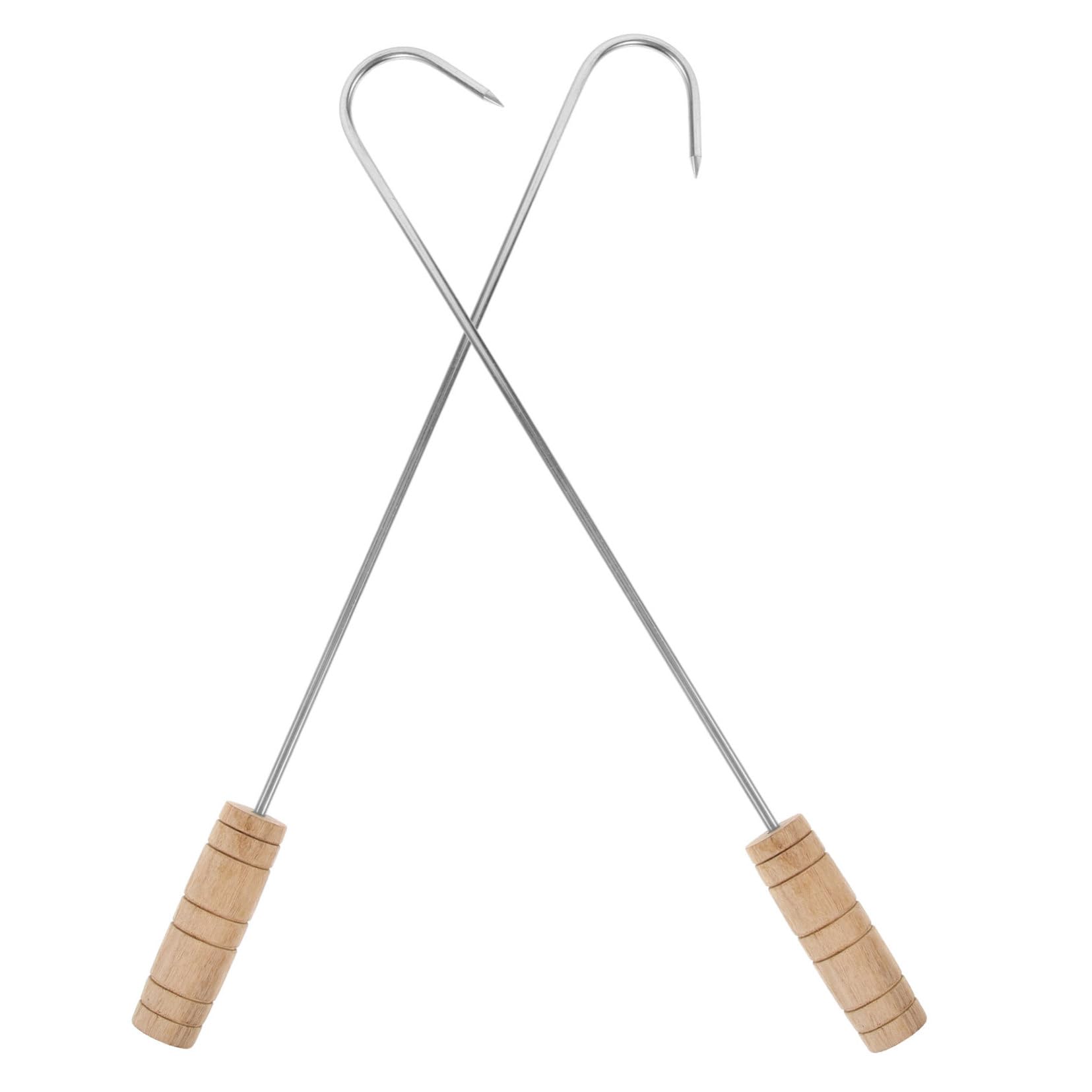 Ganchos para botas y sacabotas con mango de madera de alta resistencia y acabado natural