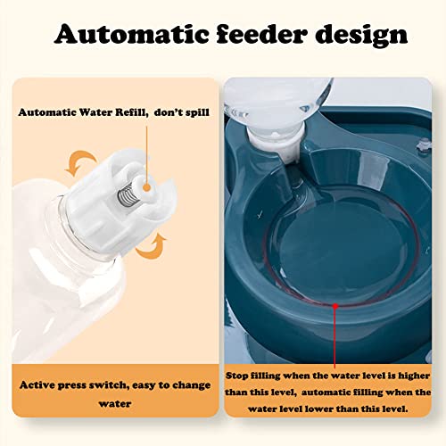 Double Dog Cat Bowls, 2 In1 Pet Water And Food Bowl Set With Automatic Gravity Water Dispenser Bottle Detachable Stainless Steel Bowl No-Spill For Cats And Dogs Puppy Kitten Rabbit #TOP3