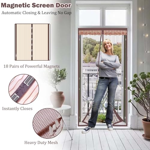 Moustiquaire magnétique à fermeture automatique en maille résistante