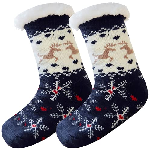 Weihnachtssocken Elch, Warme Socken Weihnachten, Kuschelsocken...