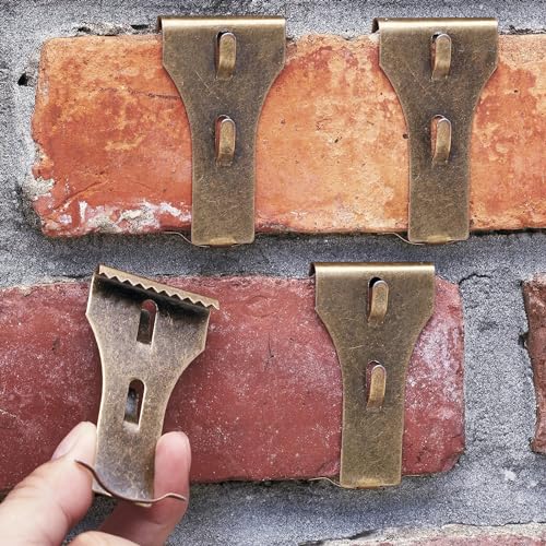Image of Brick Clips 10 Pcs Brick Clips for Hanging Outdoors Heavy Metal Brick Wall Hangers for Outside Home Decor Brick Hooks for 2-1 /4 Inches to 2-3 /8 Inches High Bricks
