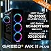 Greed® MK2 Plus - High End Gaming PC - AMD Ryzen 7 5700X + RX 9060XT 16GB - Schneller RGB Computer + 4K Raytracing Rechner mit 4,6 GHZ - 32GB DDR4 RAM - 1TB SSD + 750W Netzteil - WLAN + Windows 11 Pro