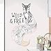 WandSticker4U- XL Wandtattoo Mrs. FUCHS I Wandbilder: 68x107 cm I Wand-aufkleber Art Hand Zeichnung Fox Tiere Portrait Poster I Deko für Wohnzimmer Kinderzimmer Küche Garderobe Flur Tür Möbel