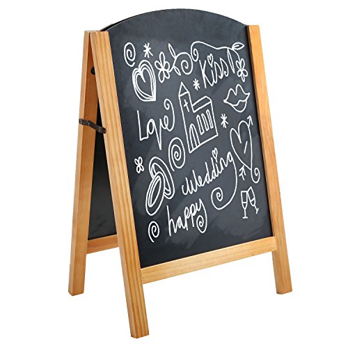 Freestanding A-Frame Chalkboard Display Sign, Double Sided Message Board, 25 x 16 Inch