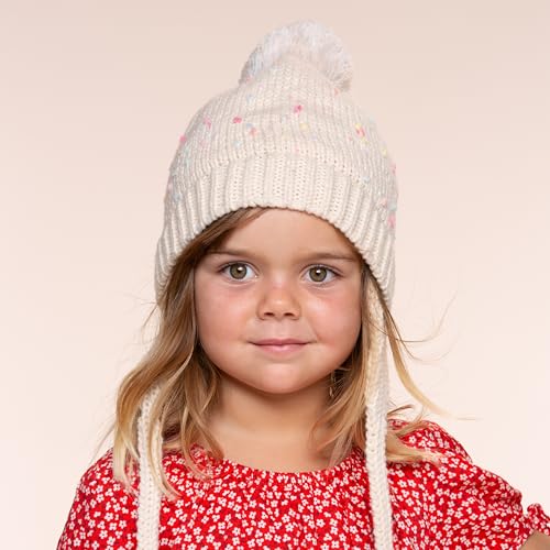 Warm Earflap Knit Beanie Hat with Ties for Toddlers/Little Kids 2-6 Years, Fleece Lined, Premium Quality3