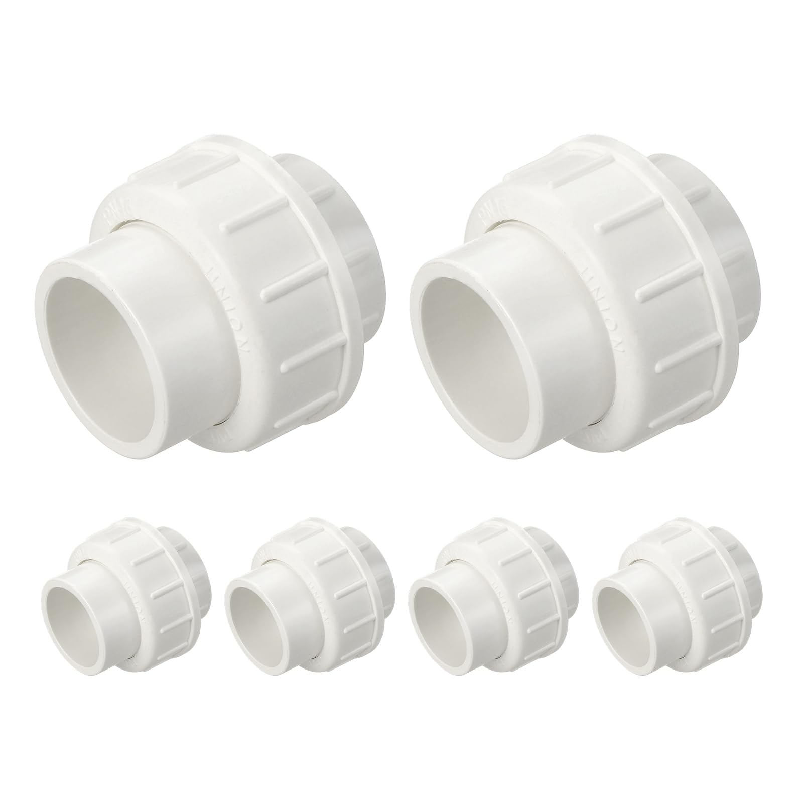 DTGN 6Pcs 1" PVC Union Coupling Pipe Fitting SCH40 PVC Slip Union Adapter