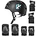 Automoness Casco Skateboard con CE Certificato, Casco Bici Uomo Donna Multi-Sport per Pattini a Rotella Skateboard Bicicletta, 3 Taglie per Protezione Bambina Adulti Giovani (Set Nero, Medio)