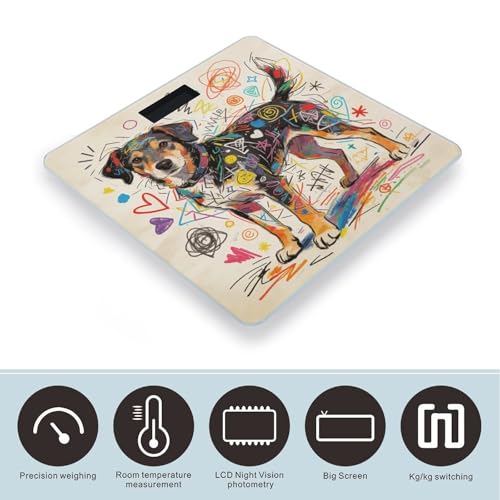 Báscula digital de baño con pantalla LED clara miniatura 3