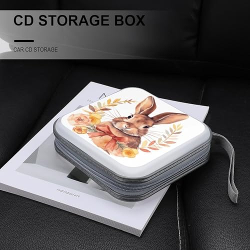 Funda para CD y DVD Bunny Rosette, estuche protector de discos Blu-Ray portátil 6
