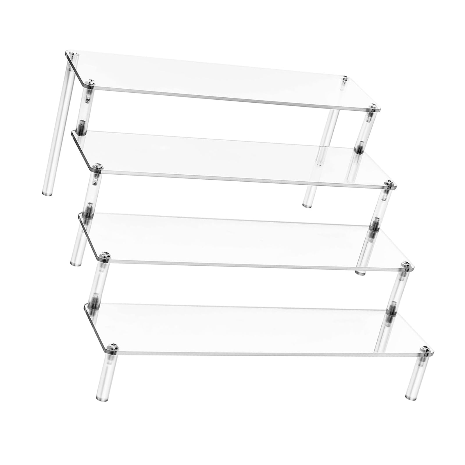 Lerpwige Sturdy Multi-Tier Acrylic Shelving Unit For Collectibles Display Space-Saving Stand Space Saving Organiser