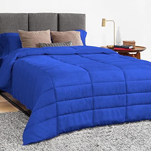D.N.G Beddings Royal Blue Long Box Pattern Comforter