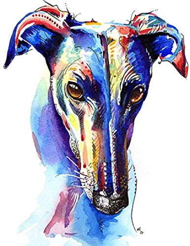 Kit broderie point de croix chiot aquarelle déco salon 40x50