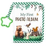 Picture of Baby's My First Family Album Soft Photo Cloth Book Greenery Bear My First Book of Photos Baby Memory Album Gift Holds 4x6 Pictures for Babies Newborn Toddler & Kids Girls Baby Shower