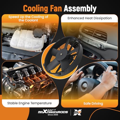 Image of maXpeedingrods for Spal 12 inch High Performance Puller Radiator Cooling Fan 1640 CFM Paddle Blades, 30102038 VA01-AP70 LL-36A