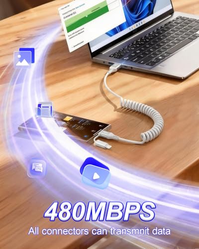Cable USB C y Lightning elástico que evita enredos al conectar Android Auto 6