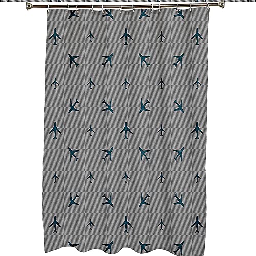 Rideau de douche anti moisissure 180x200 polyester avions lavable pour douche