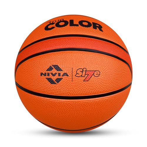 Image of Nivia True Color Basketball, As per BFI Standard, 14 Panels, Moulded Soft Rubber Cover with Pebbled Texture, Butyl Threadwounded Bladder, Made for Tournaments, To Play on All Indoor & Outdoor Surfaces