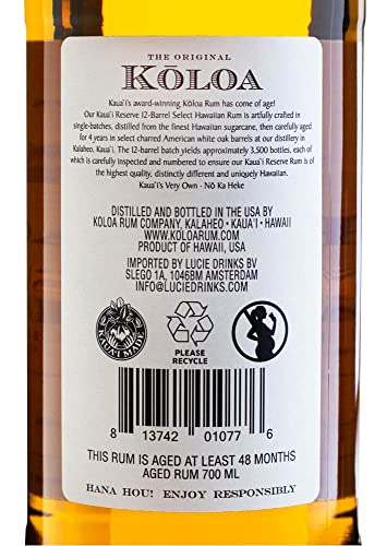 Kōloa Kaua'i RESERVE 12 Barrel Select Single-Batch Hawaiian Rum 46% Vol. 0,7l – Bild 3