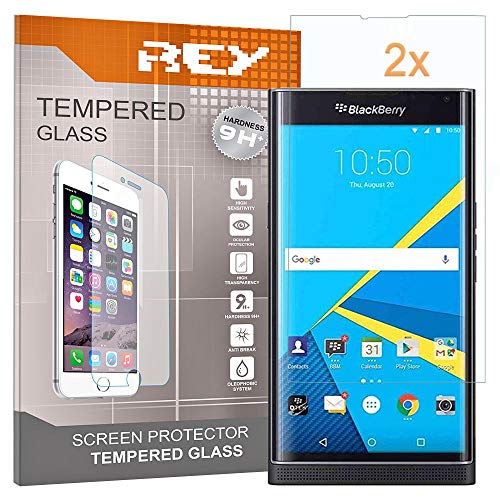 REY 2X Protector de Pantalla 3D para Blackberry PRIV, Transparente, Protección Completa, 3D / 4D / 5D