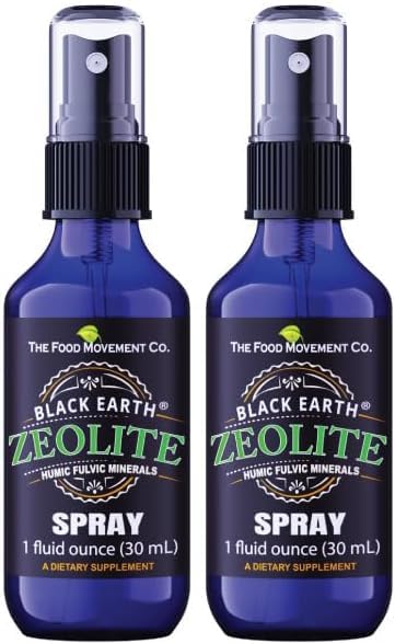 Black Earth Zeolite with Humic Fulvic Acids Trace Minerals for Adults and Kids Supports Gut Health Immune Support Digestion and Elimination and More 1oz Liquid Pump Spray Supplement (2 Pack)