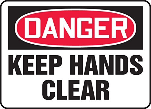 Panneau DANGER Keep Hands Clear signalétique rigide anti-coupure
