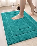 DEXI Bathroom Rug Mat, Extra Soft Absorbent Premium Bath Rug, Non-Slip Comfortable Bath Mat, Carpet for Tub, Shower, Bath Room, Machine Washable, 16'x24', Teal