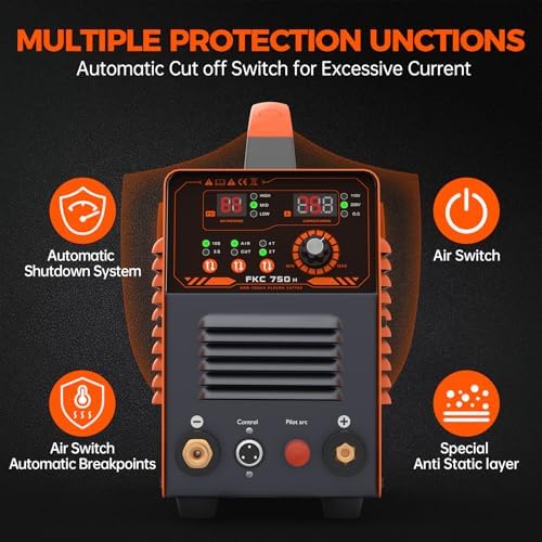 Bild 2 - 230V 75A Plasmaschneider IGBT 25MM Max Berührungslose Hochfrequenzzündung 2T/4T Betrieb für Stahl Edelstahl Kupfer Aluminium