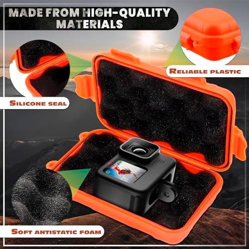 2 Pcs Small Waterproof Case With Foam – Small Dry Box Waterproof, Shockproof Drybox 4.92x2.95x1.53\", Compact & Easy to Carry Camping Survival Kit | Bright Colors for Outdoor Adventures & Travel