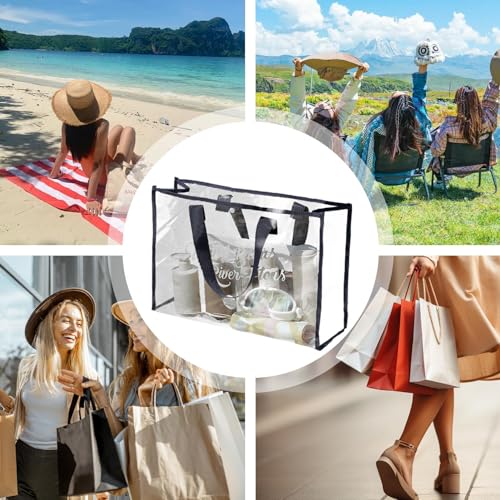 Transparent Beach Bag - PVC See Through Tote Bag | Waterproof Big Clear Bag, Clear Beach Bag, Pvc Clear Carry Bag, Long4